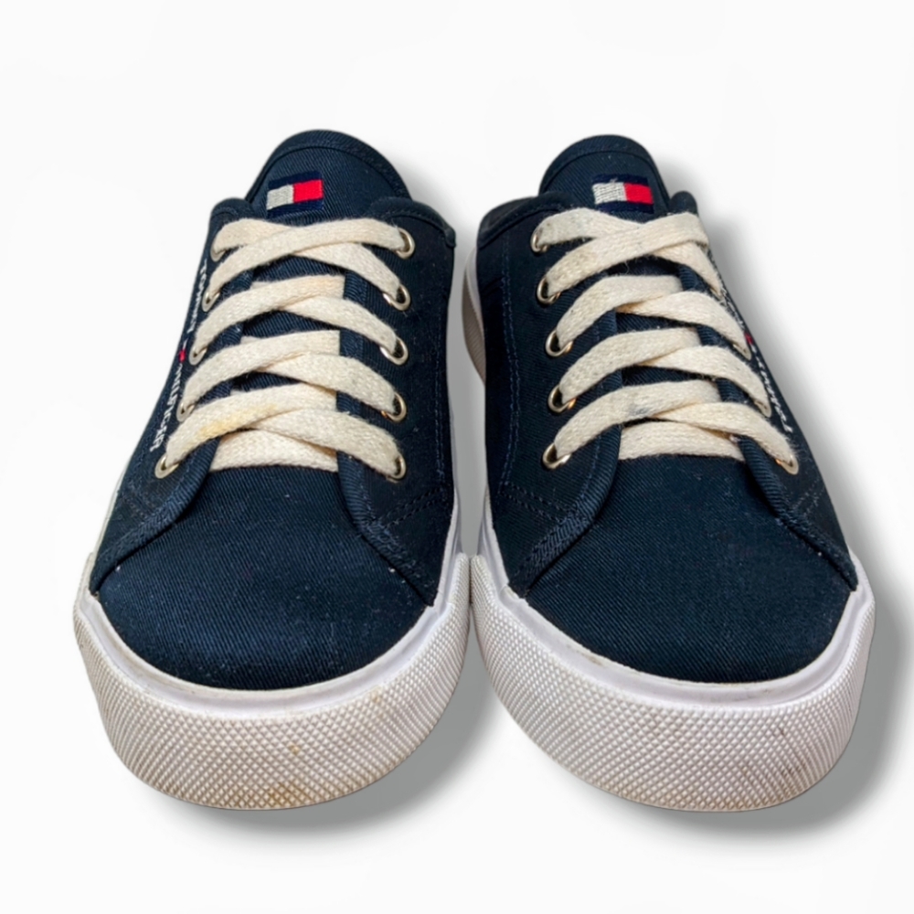 Tommy Hilfiger | Vintage Y2K Navy Blue Slip On Lace Sneaker Mule Women's Size 6 - Picture 3 of 7